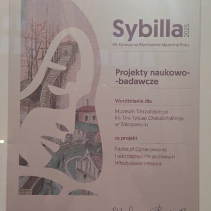 Sybilla 2025 – wyróżnienie dla Muzeum Tatrzańskiego