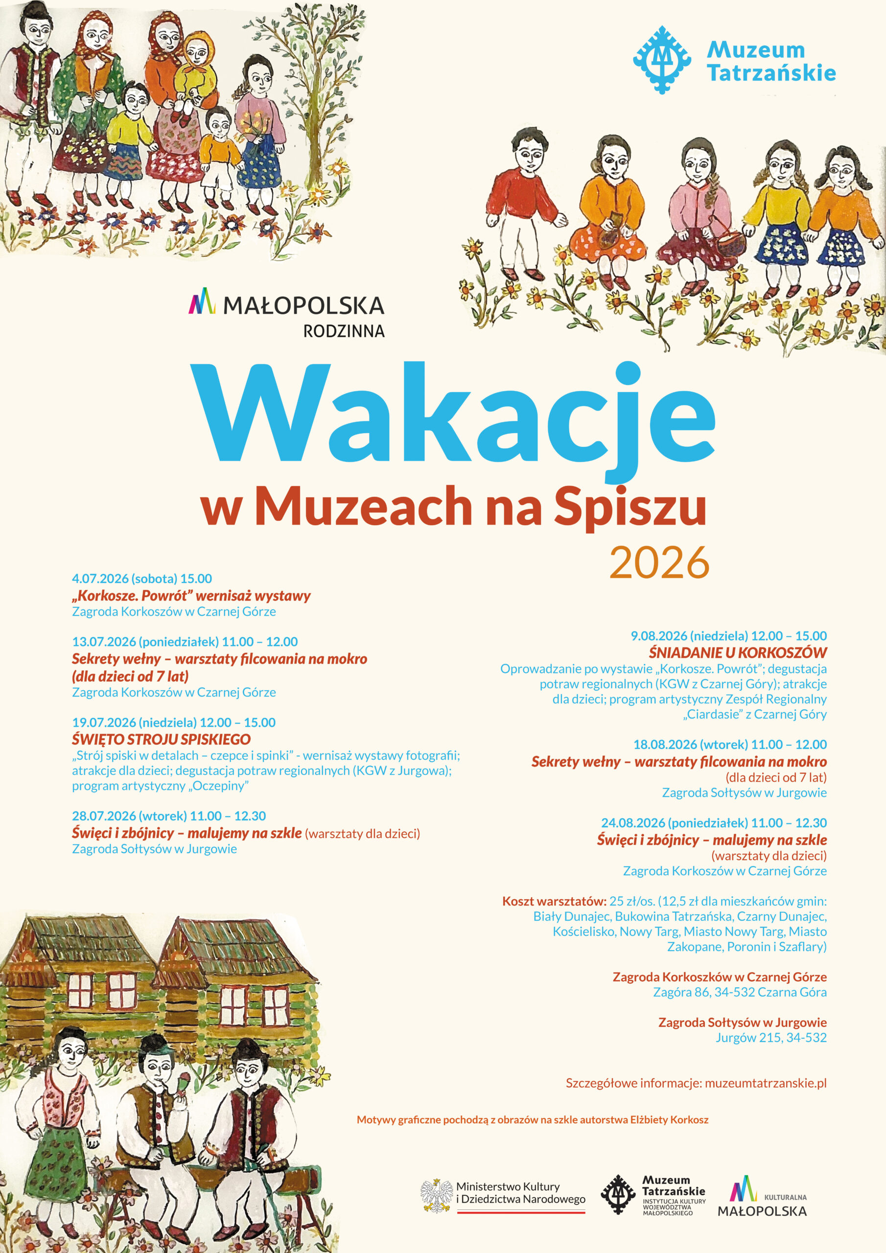 Plakat Wakacje w Muzeach na Spiszu 2026