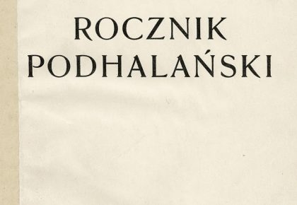 Rocznik Podhalański – czasopismo naukowe Muzeum Tatrzańskiego