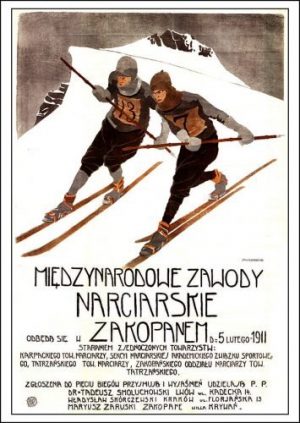 PLAKAT - Międzynarodowe Zawody Narciarskie w Zakopanem 1911r.