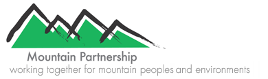 Logotyp Mountain Partnership. Working together for mountain peoples and envirinments