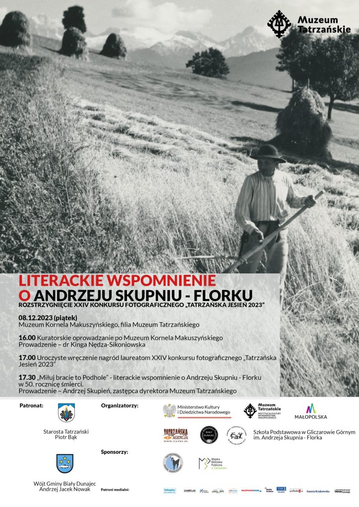 Plakat - Literackie wspomnienie o Andrzeju Florku - program i sponsorzy