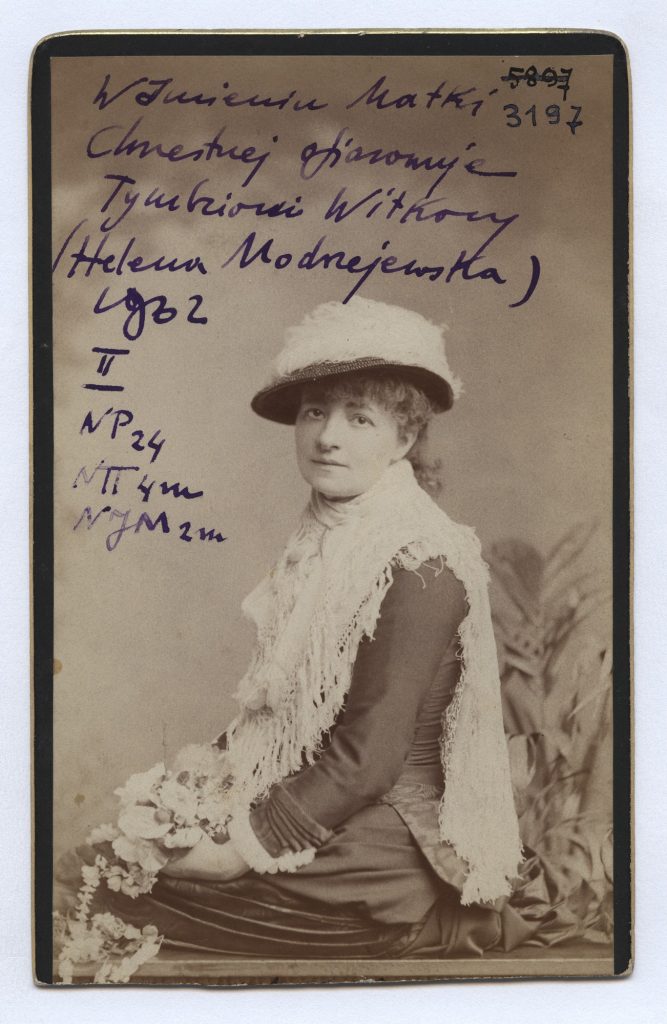 Helena Modrzejewska, 1932, fotografia z inskrypcją Witkacego, Arch. Fot. Muzeum Tatrzańskie