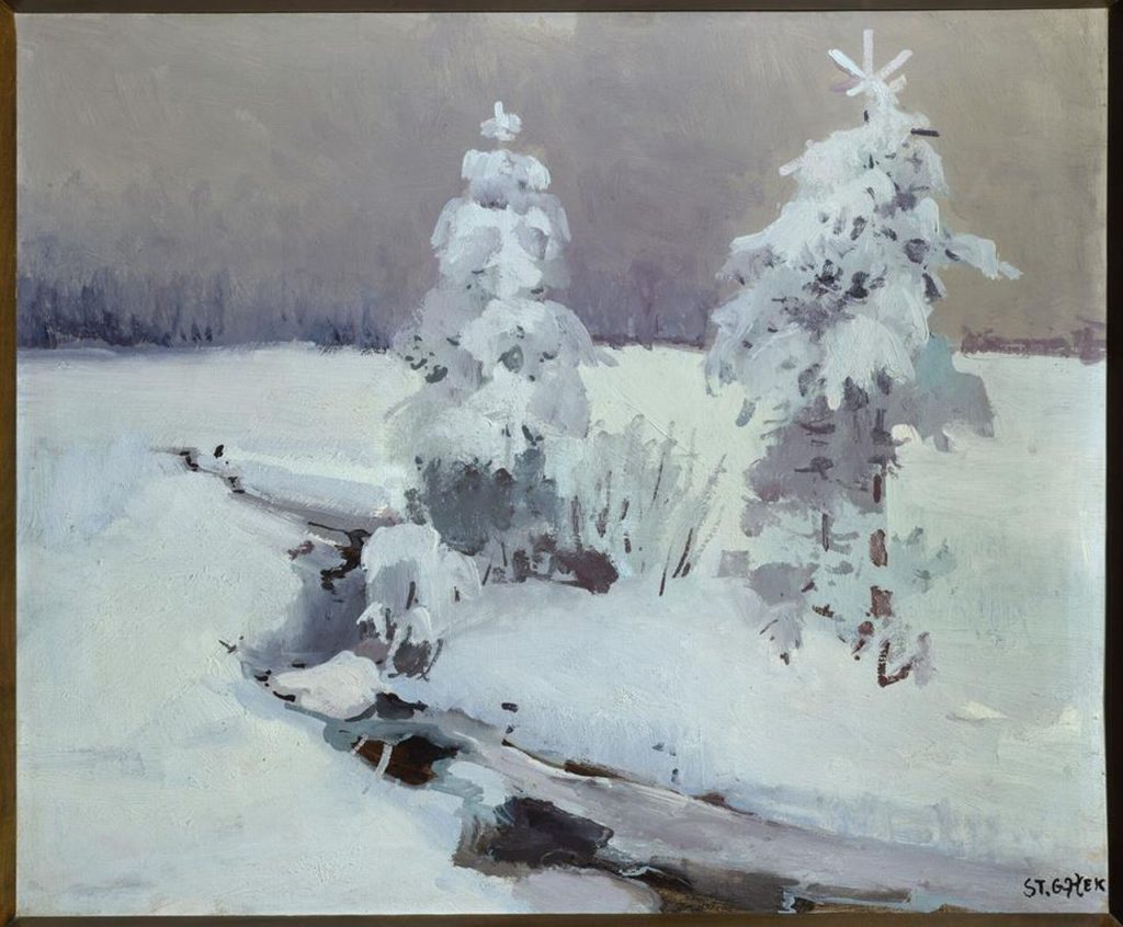 Obraz "Pejzaż zimowy", autor: Stanisław Gałek, ze zbiorów Muzeum Tatrzańskiego w Zakopanem