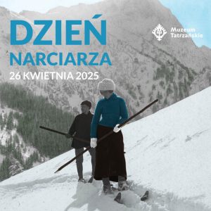 pokolorowane czarno-białe zdjęcie, kobieta i mężczyzna na nartach na te ośnieżonych gór.