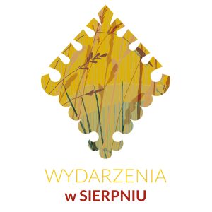 Rysunek parzenicy, a w niej brązowe kłosy na żółtym tle, pod nią podpis WYDARZENIA W SIERPNIU