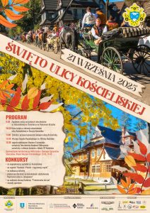 Święto Ulicy Kościeliskiej, które odbędzie się w niedzielę, 21 września Program wydarzenia 9:30 – zapalenie zniczy na grobach mieszkańców ul. Kościeliskiej na Cmentarzu na Pęksowym Brzyzku 10:00 – msza święta w intencji mieszkańców ul. Kościeliskiej w Starym Kościółku 11:00 – zbiórka i przejazd powozami konnymi ulicą Kościeliską 13:00 – występ Zespołu Regionalnego im. Klimka Bachledy 13:00–13:30 – zajęcia edukacyjne Muzeum Tatrzańskiego i warsztaty Tatrzańskiej Akademii Odkrywców, warsztaty z robienia kwiatów z bibuły SP Katolicka 12:30–14:30 – oprowadzanie kuratorskie po Willi Koliba i Chałupie Gąsieniców Sobczaków, filiach Muzeum Tatrzańskiego ________________________________________ Konkursy i atrakcje Najpiękniejszy ogródek ul. Kościeliskiej Najlepsza „Mokosz i Poncki” oraz „Kościelniański macki” Konkurs na wypiek ciasta Konkurs dla przedszkolaków „Najstarsza ulica Zakopanego” Konkurs na „Najstarszą rzecz Kościeliskiej” Konkurs Gazdy i Gaździny „Przezieracka skrzynia” Zawody sportowe