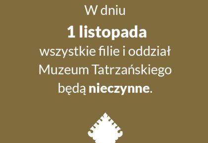 1 listopada wszystkie nasze filie i odział są zamknięte