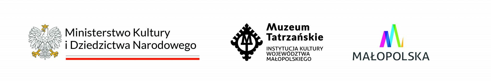 potrójne logo, na które składają się loga MKiDN, Muzeum Tatrzańskiego i Małopolski
