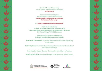 Otwarta debata „Troska o dziedzictwo niematerialne Podhala”
