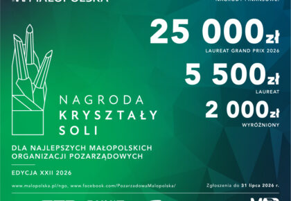 KRYSZTAŁY SOLI 2026 – nagrody dla najlepszych NGO w Małopolsce