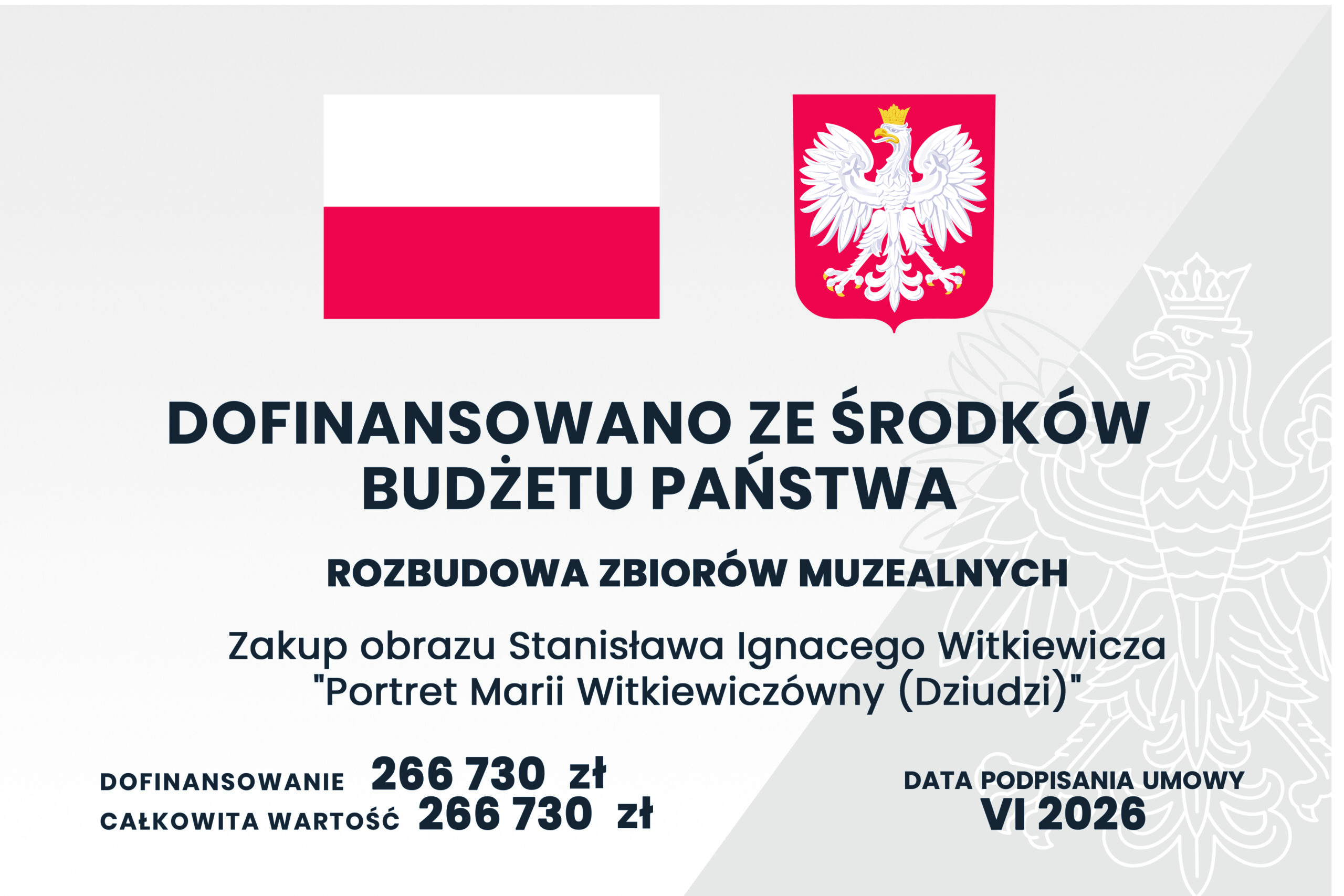 Zakup obrazu Stanisława Ignacego Witkiewicza "Portret Marii Witkiewiczówny (Dziudzi)"